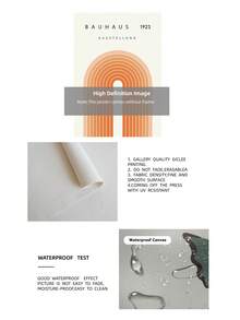 1 件赤土包豪斯墙壁艺术中世纪抽象无框帆布印刷品，德国大地色调海报，适用于卧室/办公室/宿舍，温馨的建筑派对装饰与设计学生礼物（无框艺术印刷品） - 彩色 - 查看 9