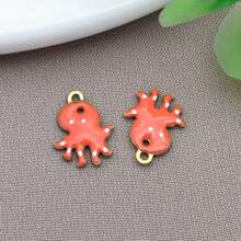 10pcs 9x12mm Cute Enamel Stainless Steel Octopus Charms Mini Cute Marine Life Animal Pendants For DIY Ocean Bracelet Necklace Earrings Jewelry Making Crafts Accessories