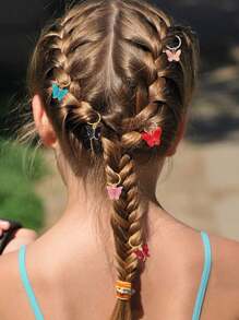 32/16 buc agrafe de păr cu fluture împletite, bijuterii de păr pentru împletituri, dreadlock împletituri, accesorii, sclipici colorat fluture temă, set de accesorii de păr DIY pentru femei și fete, accesoriu de păr, elemente esențiale pentru sărbători, festival, agrafă cu gheare plate, agrafă de păr, gheare de păr