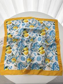 1 Stück Damen Bandana Schickes Blumenmuster Faux-Seide Schals, Damen Halstuch, Neuer Schal Sonnenschutz Schal für Frühling/Sommer Dekoration Mode Haaraccessoires Herbst Winter Stirnbänder für Frauen Haarband für Urlaubsoutfits Frau