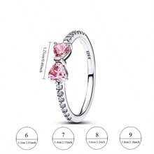 New 925 Silver Ring Zirconia Shining Pink Bow Ring Original S925 Finger Wedding Ring DIY Women Fine Jewelry Gift - Pink Bow Ring - View 8