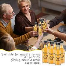 50/1pc 0.85oz/1.7oz Mini Liquor Bottles,Empty Plastic Bottles,Cheers To 16/21/30/40/50/60/70/80 Years,For Women Men Birthday Anniversary Wedding Celebration Party Favors, For Homemade Juice,Water,Smoothies, Anniversaries,Restaurant,Party