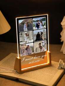 1 Personalized Photo Night Light Plaque, Couple Light, Customized Acrylic Frame, Bedroom Decoration, Customized LED Night Light, Gift For Him And His Friends, Family And Relatives, Customized Photo Text, Six Styles To Choose From, Customized Small Night Light - one-size - View 10
