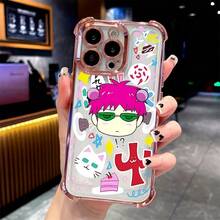 [Saiki Kusuo] Transparent Soft Back Saiki Kusuo Phone |   Suitable Models 16, 15, 14, 13, 12, 11 Pro, X, XR, XSMAX, 8, And 20 Plus, Drop-Resistantchristmas Phone Cases Phone 17 Gifts Stuff Decoration - 混合顏色 - 查看 2