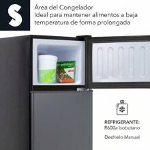 SIGNA Mini Refrigerador 86L 3 pies cubicos Frigobar Compacto Silver Refrigerador Pequeño Con congelador de Acero Inoxidable Ideal Para Espacios Pequeños Frigobar Mini Multifuncional (Gris)