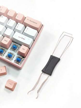 2-In-1 Keycap Puller - ABS + Stainless Steel Material - Suitable For Mechanical Keyboards, Membrane Keyboards, Laptops And Other Keyboard Keycaps And Switches - Black/White - Gift