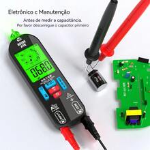 Multímetro Inteligente Digital Testador Elétrico Portátil - Preto - Visão 6