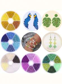 3900 piezas de cuentas de arroz de vidrio de 2mm - Kit de joyería DIY de 6 colores con caja de almacenamiento, materiales de cuentas artesanales para regalos de amistad y accesorios creativos