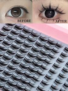 120片独立分段式假睫毛（尖刺型），DIY睫毛嫁接套装，D型卷翘。120簇独立睫毛，长度从10毫米到16毫米不等，可DIY延长睫毛，打造自然妆容。 - 粉色 - 查看 5