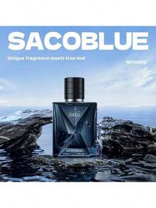 1pc Blue Intense Men's Cologne - Long-Lasting Aquatic Fragrance With Lemon, Mint And Jasmine, Alcohol-Free And Talc-Free, Suitable For Dates, Everyday Wear And Gifting, 1.69 Fl Oz Per Bottle