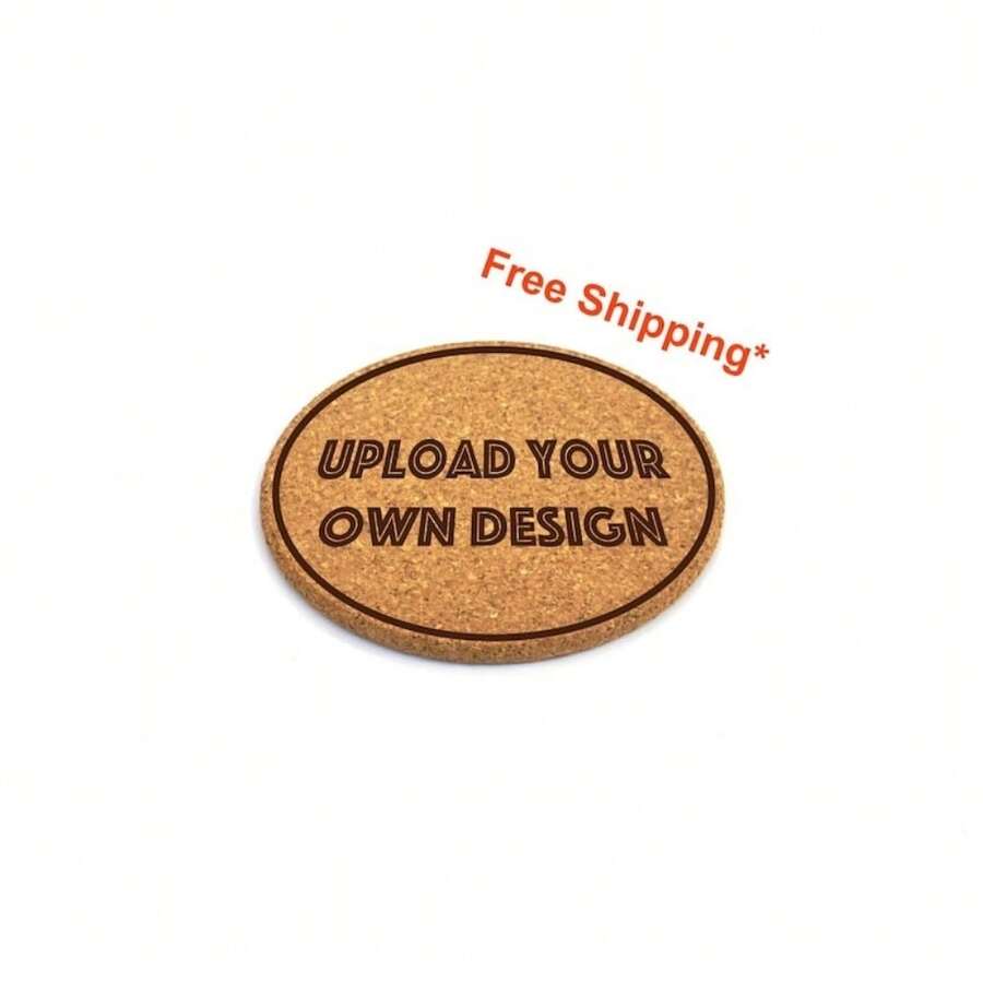 Customized Cork Coaster - Custom Engraved - Multicolor - View 1