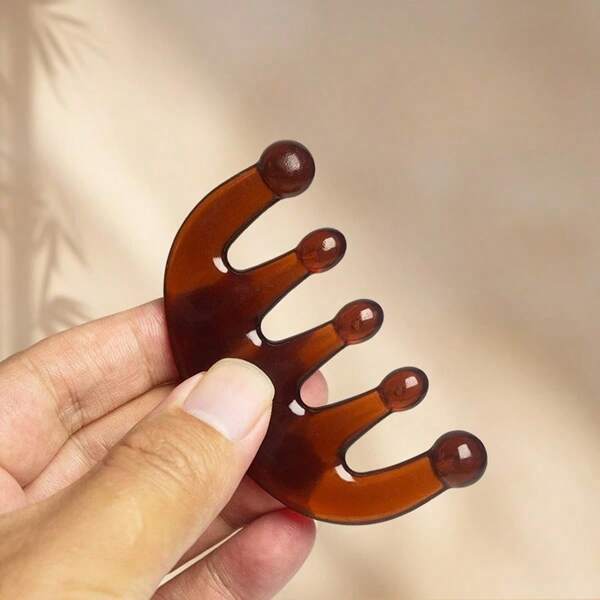 Juego de 3 peines en forma de cuernos de toro - Masajeador portátil de 5 dedos para el cuello, la espalda y los hombros - Masajeador manual de plástico duradero sin electricidad para uso en viajes y hogar, masajeador de cuello y hombros, forma única, superficie brillante