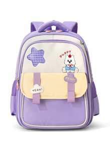 1pc's New Dopamine Color Cartoon Backpack Is Childish And Cute, With A Zipper Closure Design, Adjustable Shoulder Straps, And Comfortable Handles. It Is Suitable For Various Occasions Such As Going To School. It Has A Large Capacity And Can Easily Accommodate Daily Necessities.