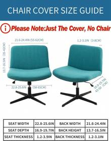 Armless Chair Cover Office Desk Chair Cover, Waterproof And Elastic Criss Cross Chair Cover, Exquisite Vanity Chair Cover, Mid Back Wide Seat Accent Chair Covers