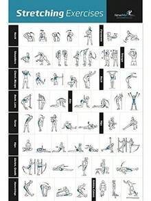 NewMe Fitness Workout Posters Home Gym - Exercise Posters Full Body Workout - Core, Abs,, Glutes & Upper Body Training Program - Stretching - View 1