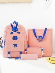 Multifunctional Four-Piece Bag, With A Small Doll, Can Be Single-Shoulder, Double-Shoulder, Hand-Held, Very Suitable For College, Business, Work, Commuting High School, Outdoor, Hiking, Travel, Rock Climbing, Stadium, Sports, Outing