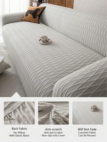 1 tấm vải bọc ghế sofa co giãn Jacquard vải nỉ màu trơn, vừa vặn với ghế sofa 1/2/3/4 chỗ ngồi, thích hợp cho tiệc ngoài trời trong nhà, ngày lễ, thân thiện với vật nuôi, chống bẩn, chống trầy xước, có thể giặt bằng máy, có dây đai chống trượt - Màu Xám nhạt - Xem 8