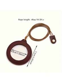 1pc Adjustable Random Color Optical Glass Magnifying Glass With Leather Case - 3X Magnification, No Electricity, Battery-Free, Suitable For Reading, Crafts, Hobbies, Stamp And Coin Inspection