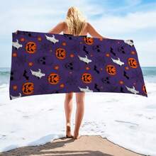 Couverture/serviette de plage en microfibre ultra douce et séchage rapide 250g/m² motif dauphin, tapis de plage extra large, tapis de yoga, châle de plage, convient pour les voyages, le camping, la natation, le pique-nique, 70*140cm ou 90*180cm