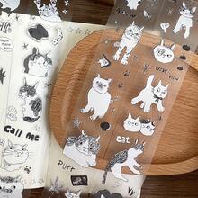 3m Cute Cat Themed Decorative Sticker Rolls, Creative Scrapbooking Stickers For Journals, Planners, Crafts - one-size - View 4
