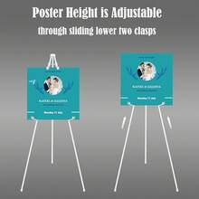 2025Hot SaleBasic White Easel Wedding Signs,Adjustable Height Floor Easel Stand Display Posters Tripod Base,Hold Lightweight Arts Indoor Use,Supports 4lbs,1Pack - White - View 6