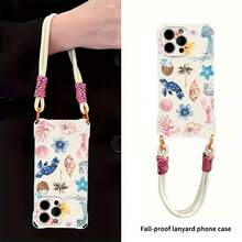 Funda para teléfono (1 unidad): Funda moderna con correa cruzada y diseño con cierre en las cuatro esquinas. Compatible con phone 12, 13, 15 y 16 Pro/Pro Plus. Funda protectora suave. - Blanco - Ver 3