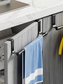 منشفة قابل للتمدد من الفولاذ المقاوم للصدأ 23 سم (9.06 بوصة) / 36 (14.17 بوصة)، حامل منشفة للباب في الحمام والمطبخ، منشفة من الفولاذ المقاوم للصدأ المصقول بطول 14 بوصة مع خطافات، حامل منشفة موفر للمساحة