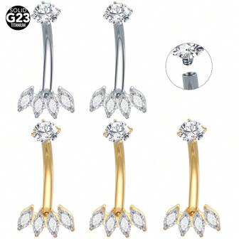 1pc Titanium Piercing Zirconia Belly Rings Flower CZ Crystal Navel Belly Button Rings Ombligo Piercing Sexy Women Jewelry 14G