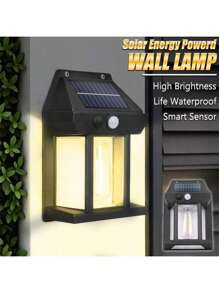 1 Peça Luz de Parede Externa Solar com Sensor de Movimento, 3 Modos, Luzes de Parede Decorativas Adequadas para Pátios