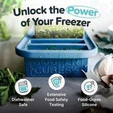 1/2 Cup Silicone Freezer Mold, Perfect For Storing Soups, Sauces, Juices, Desserts, Smoothie Prep And More, Freezer Portion Mold For Meal Prepping - Blueberry - 1-Pack - Màu xanh lam - Xem 5