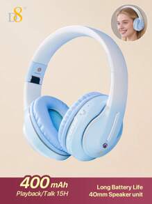 D8 Headphones Over Ear,15H Playtime And 6 EQ Music Modes With Microphone,HiFi Stereo Foldable Lightweight Wireless Headset,3.5MM/Micro SD/TF, Deep Bass For Home Office Cellph One PC Etc.