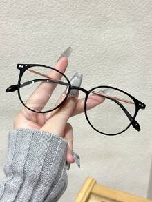 1pc Basic Round Changeable Color Glasses, Fashionable Accessory Suitable For Music Festivals, Outdoor Activities, Tropical Beach Vacations, Office Outfits, Fits All Face Shapes - 1pc Black Frame Turns Gray - View 3