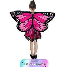 Conjunto de Fantasia de Asas de Borboleta para Meninas, Xale e Saia de Borboleta Vibrante, Roupa de Halloween para Menina, Capa e Vestido com Estampa de Borboleta, Presente de Natal, Feriado, Aniversário, Brinquedo de Interpretação de Papéis, Festa, Apresentação no Palco, Fantasia de Halloween - Multicolorido - Visão 14