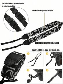 1pc Camera Shoulder Strap, Retro Pattern Camera Strap
