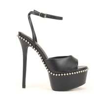So Me Soren Peep Toe Stilleto Women's Hight Heel Platform With Stud Details And Ankle Strap. - màu đen - Xem 3