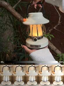 1pc LED Outdoor Camping Light, 3 Color Temperatures, USB Rechargeable Tent Light, Portable Lamp, Fishing/Night Market Light, Emergency Lighting