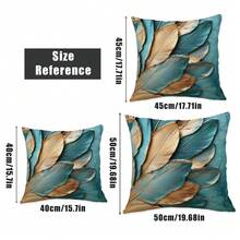 MEMNUN Vỏ gối in 2D 4 chiếc, 17,7 * 17,7in (45 * 45cm) / 19,69 * 19,69in (50 * 50cm) / 15,75 * 15,75in (40 * 40cm), Vỏ gối Polyester in họa tiết lá vàng xanh và lông vũ 2D [In một mặt] [Không bao gồm ruột gối], Vỏ gối trang trí nhà cho ghế dài, ghế sofa, phòng ngủ, ô tô, thích hợp sử dụng hàng ngày hoặc trang trí tự sử dụng tối giản cao cấp - Nhiều màu - Xem 4