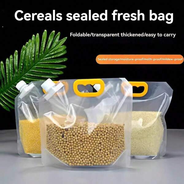 Grain Storage Seal Bag Moisture-Proof Insect-Proof Transparent Thickened Portable Storage Bag Household Red Bean Rice Bag