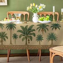 1块椰子树图案桌布，营造晚餐和野餐氛围。防水防污，易于清洁。适用于餐桌、派对、酒吧、咖啡桌、户外野餐。多种尺寸可选，节日礼物，室内外皆宜 - 彩色 - 查看 9