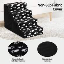 4-Step Anti-Slip Pet Stairs With Removable Washable Cover | Sturdy Support For Elderly & Smaller Pets - Black - View 1