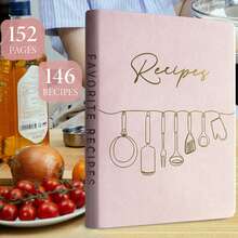 可作为礼物的皮革封面食谱书 - 可定制的空白烹饪日记本，带有 144 页食谱 - 耐用的个人食谱整理器，适合厨师和家庭厨师、家庭食谱、学校用品、返校