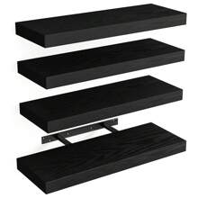 Estantes flotantes para el baño, 4/8 piezas de 15.8 pulgadas de estantes de madera rústicos montados en la pared para el almacenamiento del baño, decoración del baño de vuelta al colegio