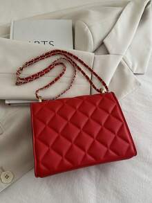 2025 Women Commuter Handbags Small Square Chain Shoulder Bags Cross-Body Bags, New Ladies Chic Tote Purse - Red - View 7
