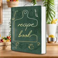 Modernes Rezeptbuch - Stilvoller leerer Kochbuch mit Kunstlederbezug, bietet Platz für 144 Rezepte, strapazierfähiges Design, perfekt zum Aufschreiben eigener Rezepte, Schulmaterial, Rückkehr zur Schule