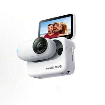 Insta360 Cámara de acción GO 3S 4K Cámara de pulgar Campo de visión gran angular natural Corrección horizontal Diseño doble magnético Grabación a intervalos Control remoto de transmisión de imágenes Batería de muy larga duración Color blanco