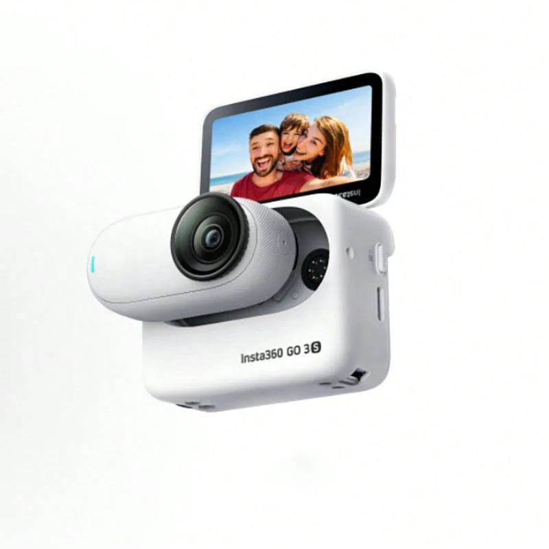 Insta360 運動相機GO 3S 4K拇指相機 自然廣角FOV 水平矯正 雙磁吸設計 間隔錄影 圖傳遙控器 超長續航 白色