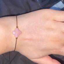 1 brazalete de acero inoxidable para mujer de moda con diseño abierto de piedra natural - geometría - Ver 7