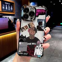 Fundas para Teléfono Rapper L-Lil P-Peep Hell Boy Adecuadas para iPhone 16 15 14 13 12 Pro Max X XR XS MAX 8 7 Plus, Transparentes y Antigolpes con Parte Trasera Suave - Color mezclado 1 - Ver 7