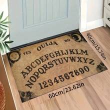 1 pieza Alfombra de entrada con estampado de calavera, alfombra de área artística negra para sala de estar, baño, cocina, entrada, balcón, decoración del hogar, absorbe la suciedad, cafetería, bar, vacaciones, fiesta, dormitorio, baño, decoración de cocina