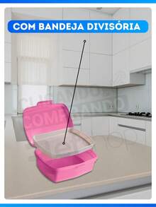 Plastic School Lunch Box For Children With Dividers And Locks - Princess - View 5
